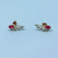 0.88 Carat Diamond Ruby Earrings
