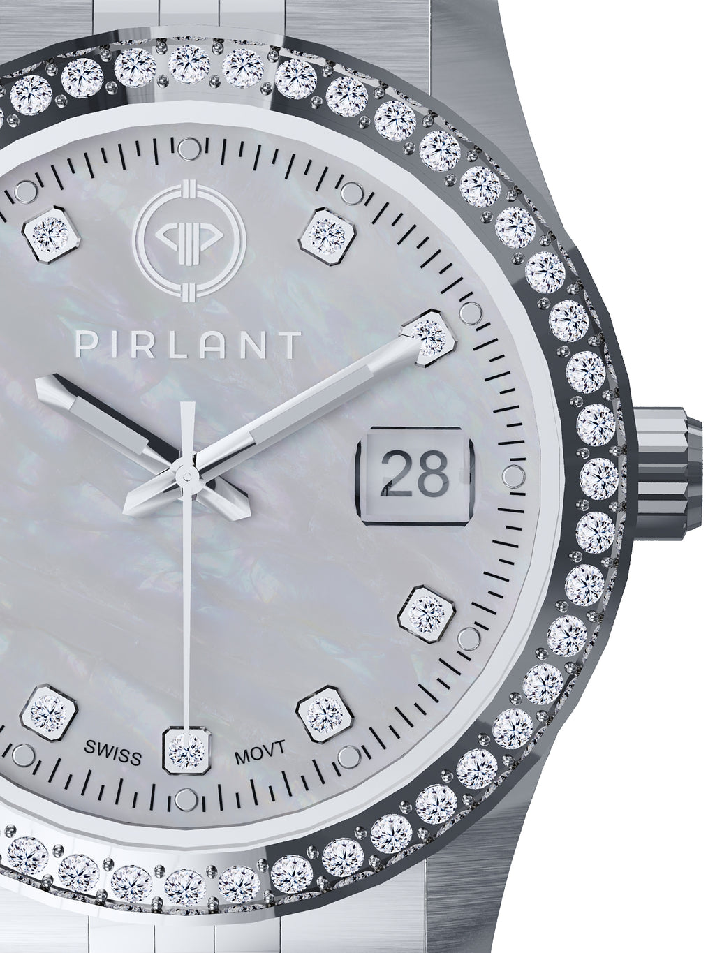 PIRLANT White Mother-of-Pearl Dial Women's Watch
