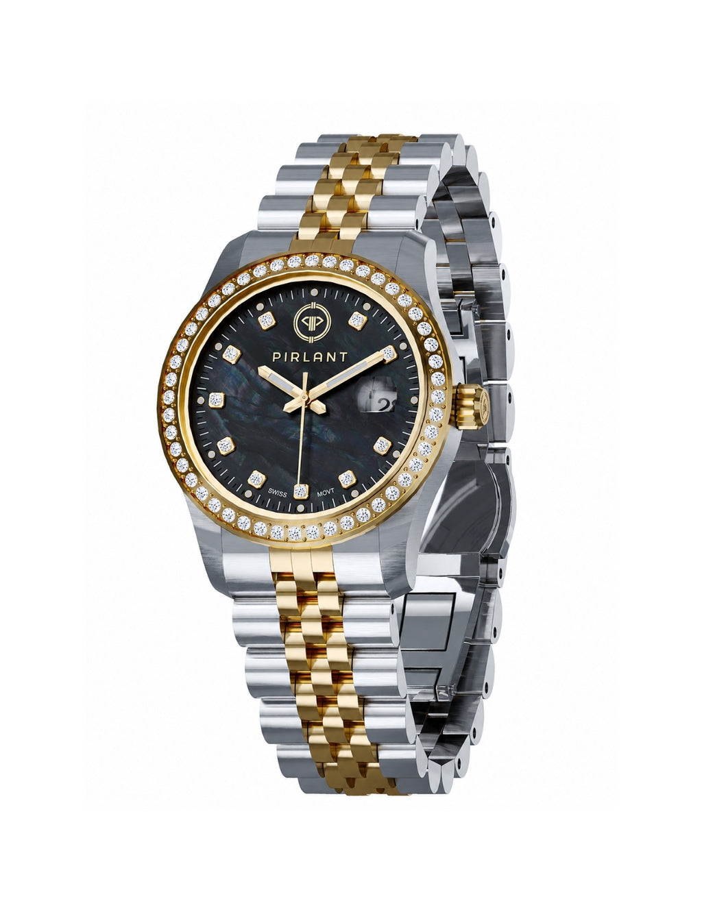 PIRLANT SBL01-2T-SISE Black Mother-of-Pearl Dial Women's Classic Quartz Watch – 34 mm