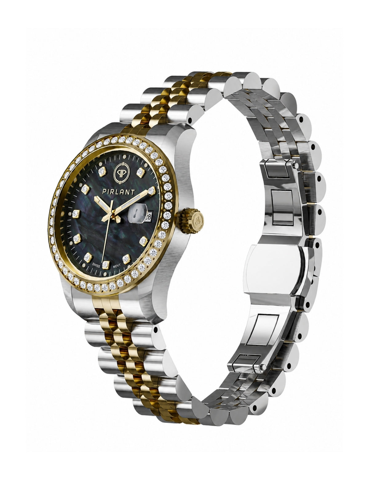 PIRLANT SBL01-2T-SISE Black Mother-of-Pearl Dial Women's Classic Quartz Watch – 34 mm