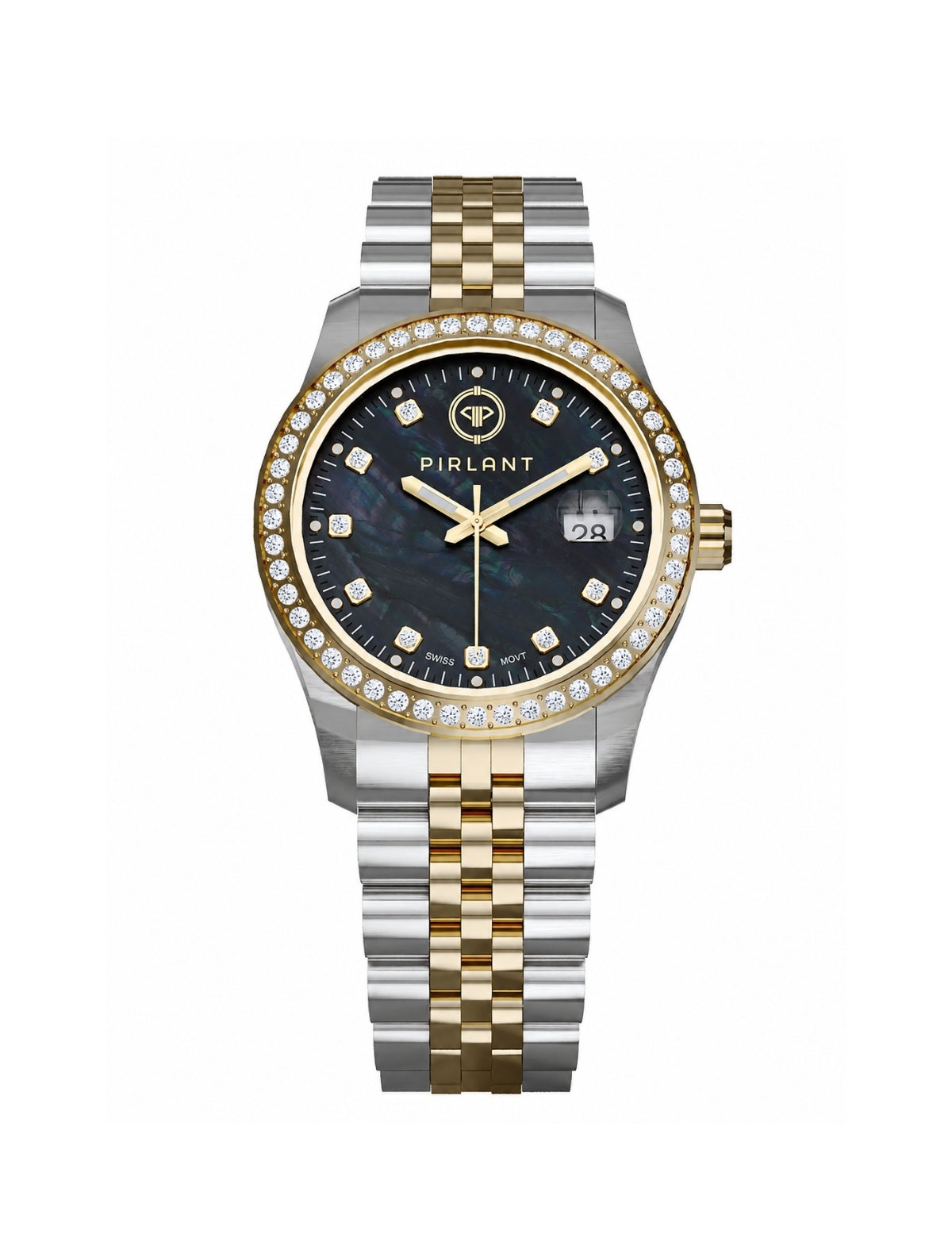 PIRLANT SBL01-2T-SISE Black Mother-of-Pearl Dial Women's Classic Quartz Watch – 34 mm
