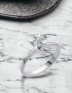 0.20 Carat Almond Prong-Set Solitaire Diamond Ring