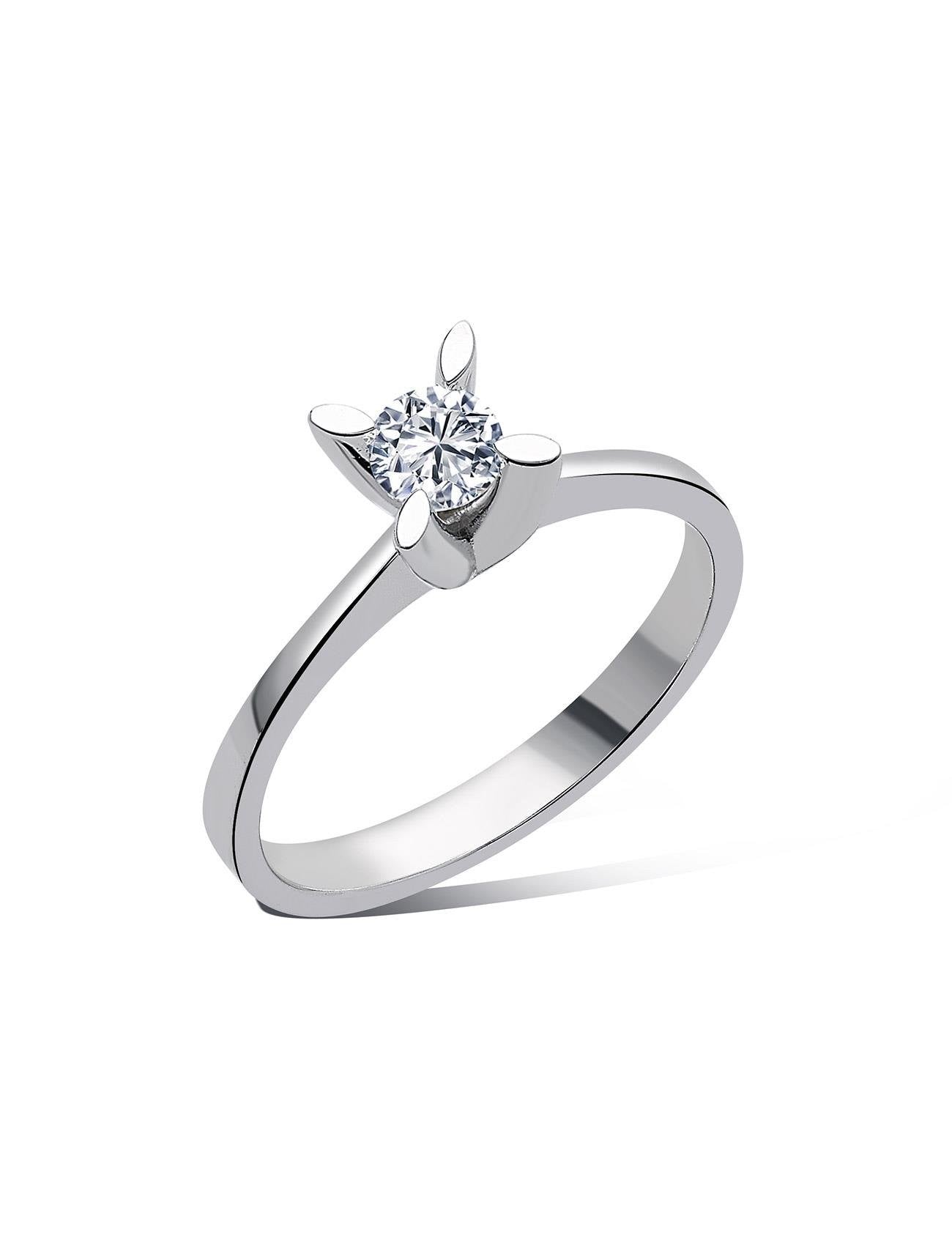 0.25 Carat Almond Prong-Set Solitaire Diamond Ring Main image