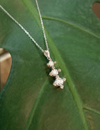 0.06 Carat Diamond Three Stone Necklace
