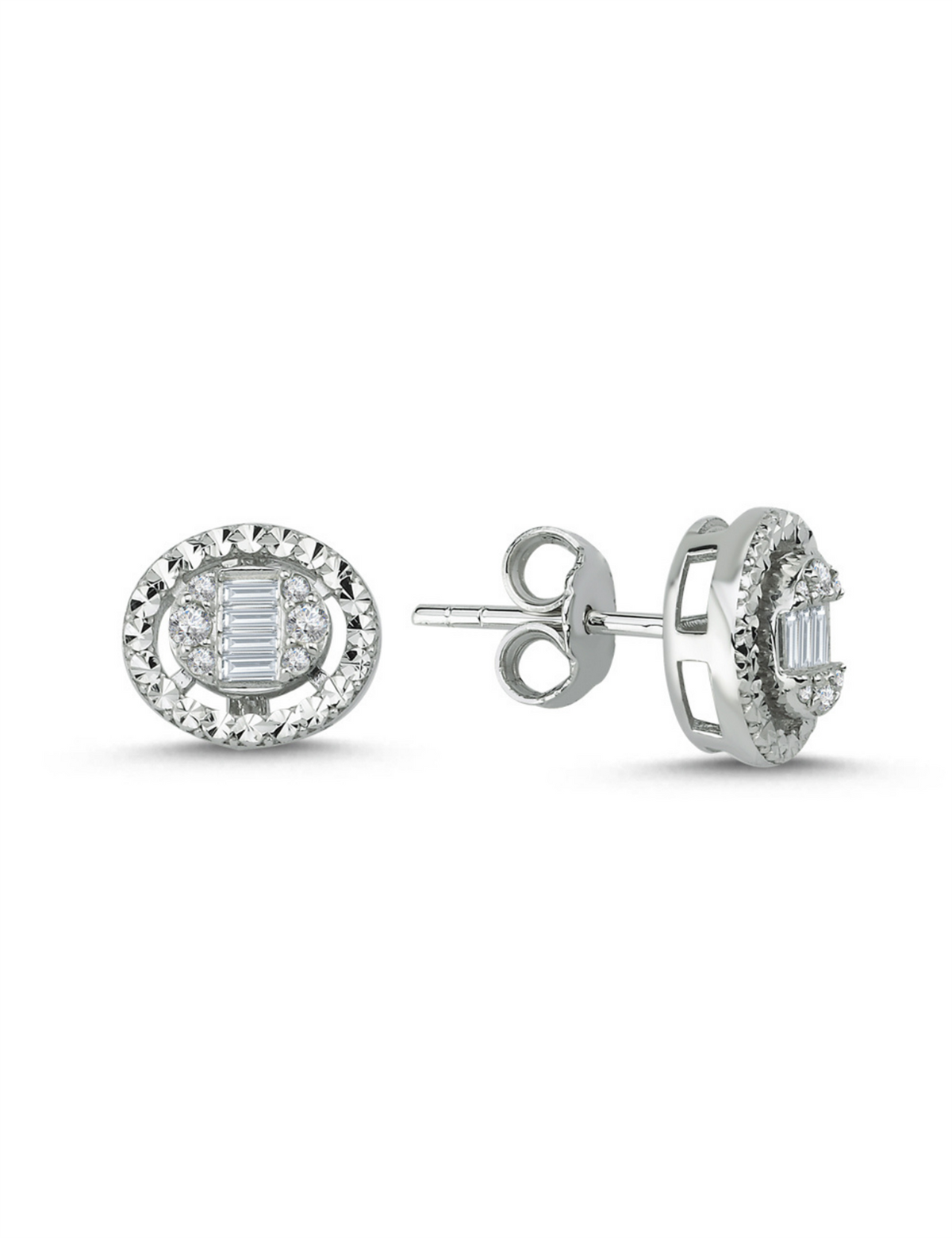 0.17 Carat Diamond Baguette Earrings Main image