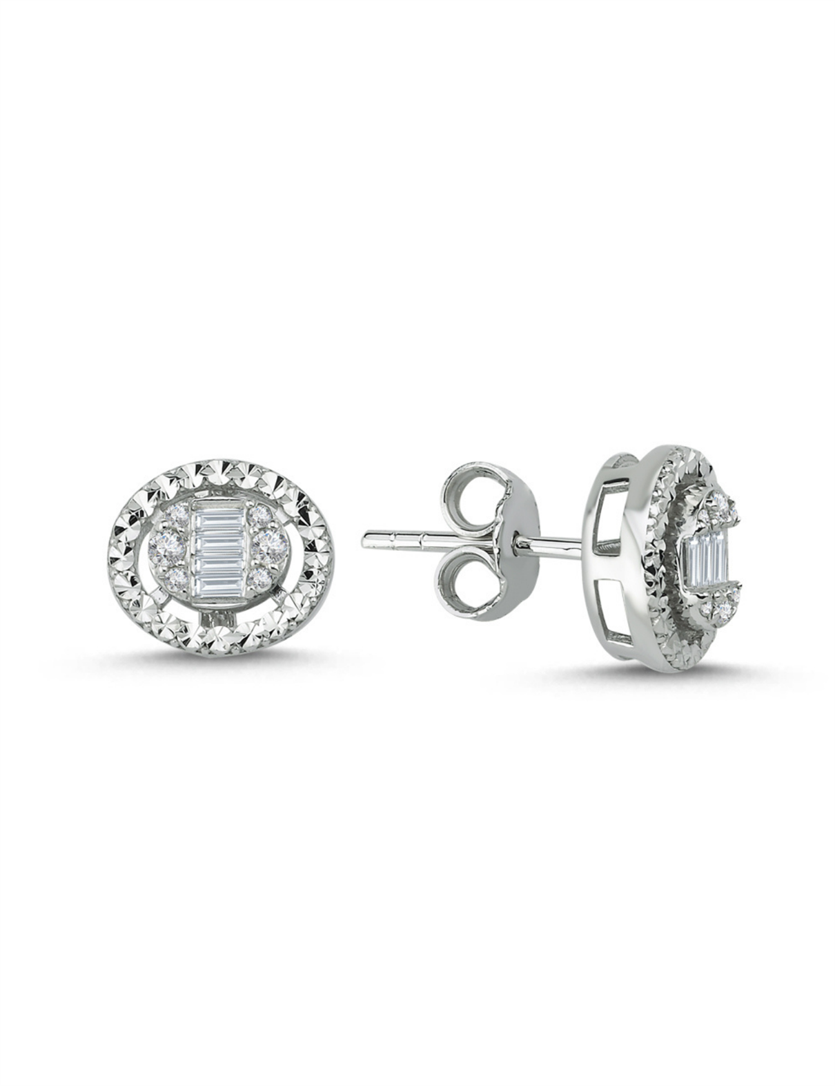 0.17 Carat Diamond Baguette Earrings