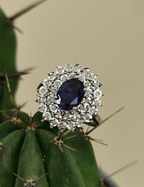 1.65 Carat Diamond Sapphire Ring