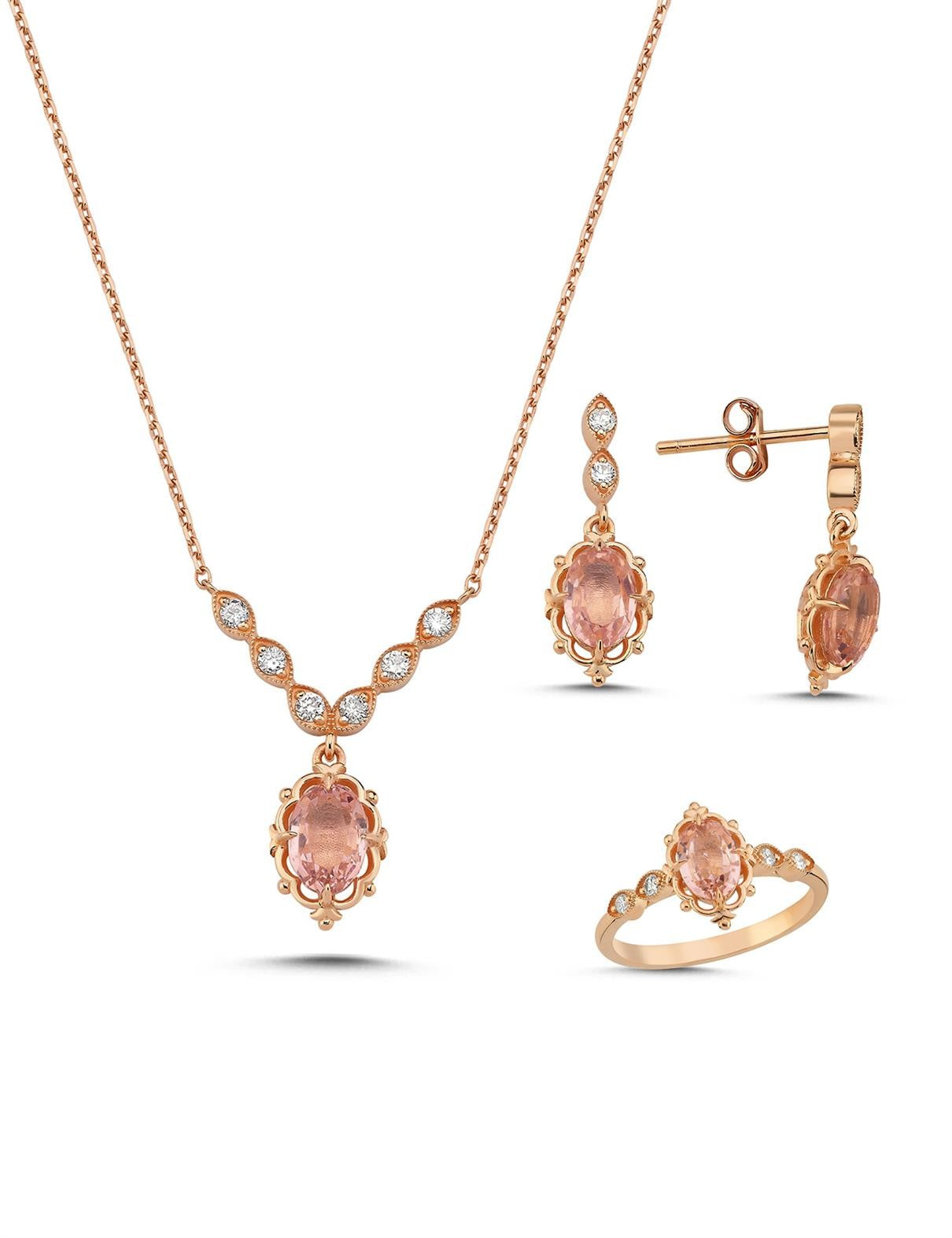 4.28 Carat Diamond Purpleganit Set
