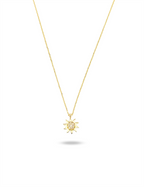 Sun Stone-Set Gold Necklace