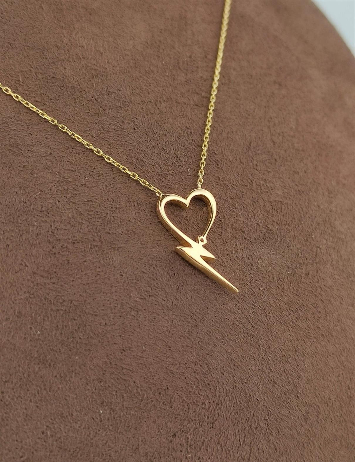 Heart Lightning Gold Necklace