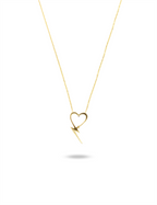 Heart Lightning Gold Necklace