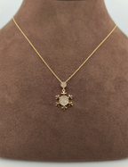 Snowflake Stone-Set Gold Necklace