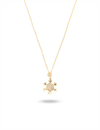 Snowflake Stone-Set Gold Necklace