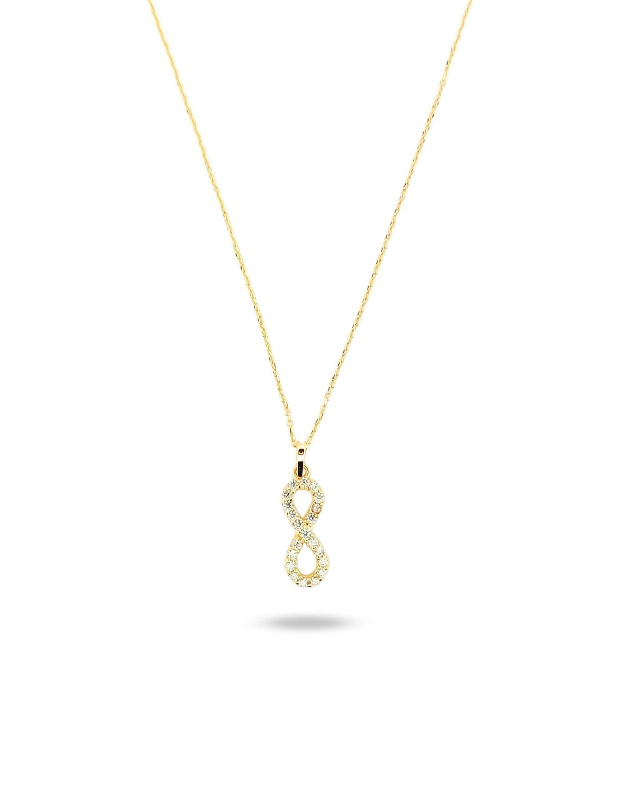 Stone-Set Infinity Vertical Gold Necklace Main image