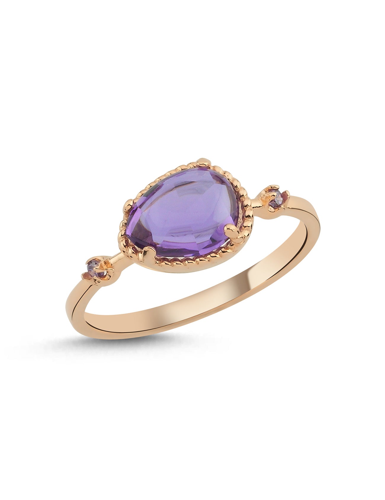 Purple Aura Gold Ring