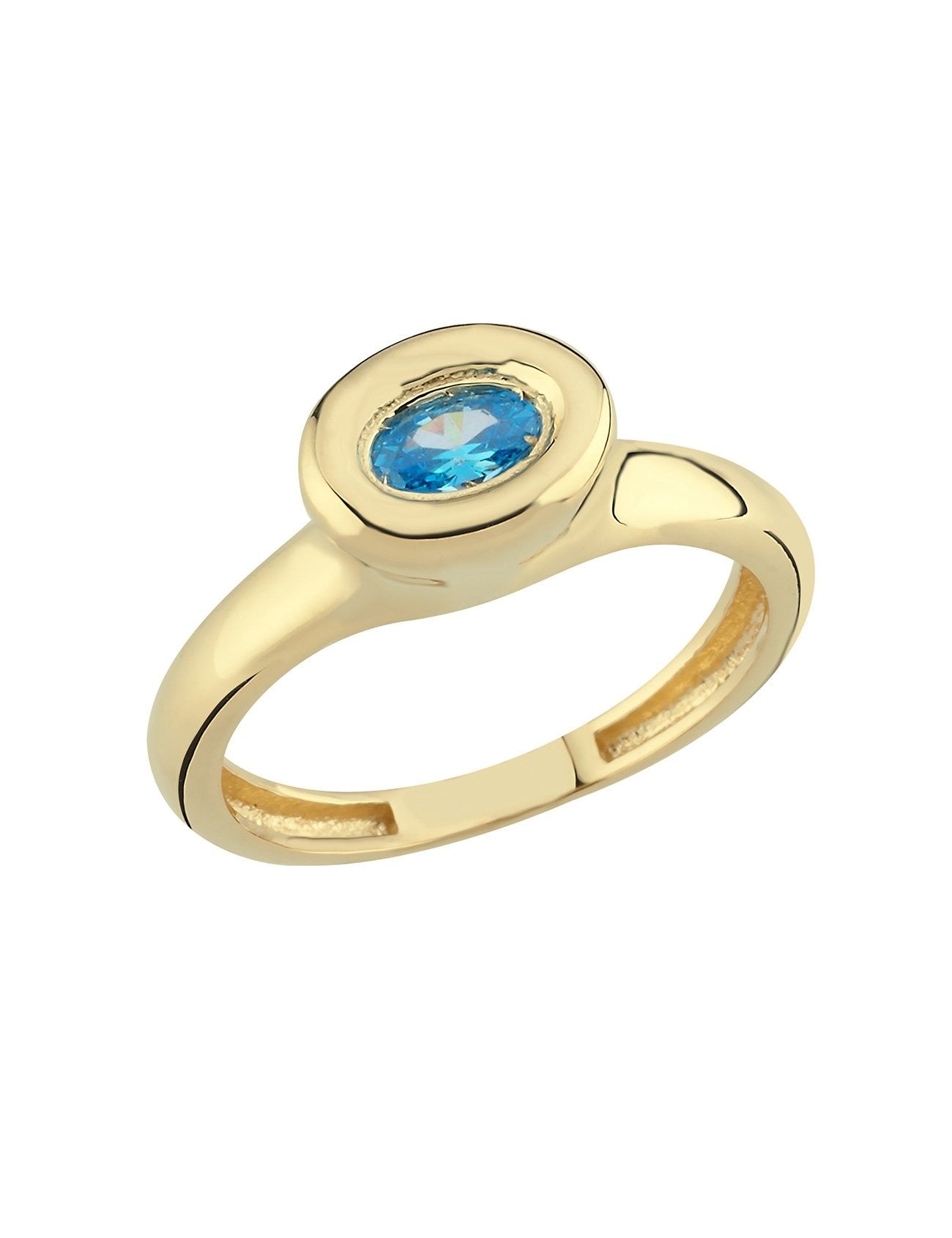 Blue Stone-Set Gold Ring Main image