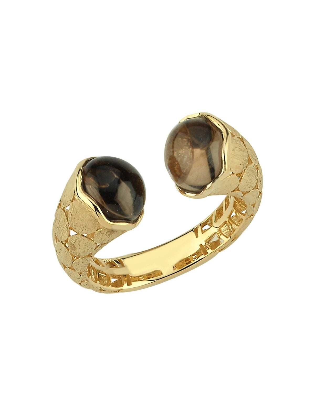 Brown Hydro Stone-Set Gold Ring