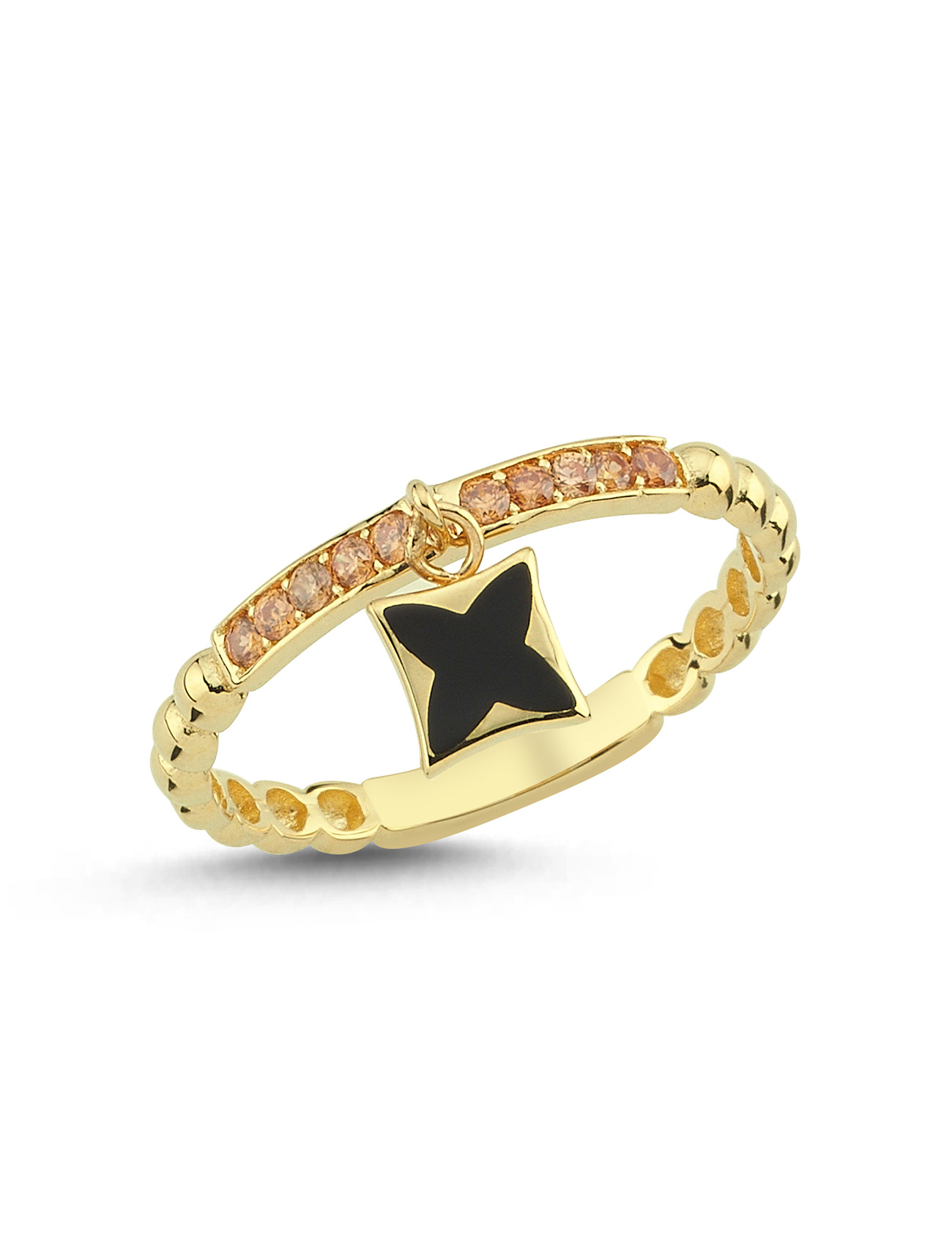 Lucky Pink Clover Gold Ring Main image