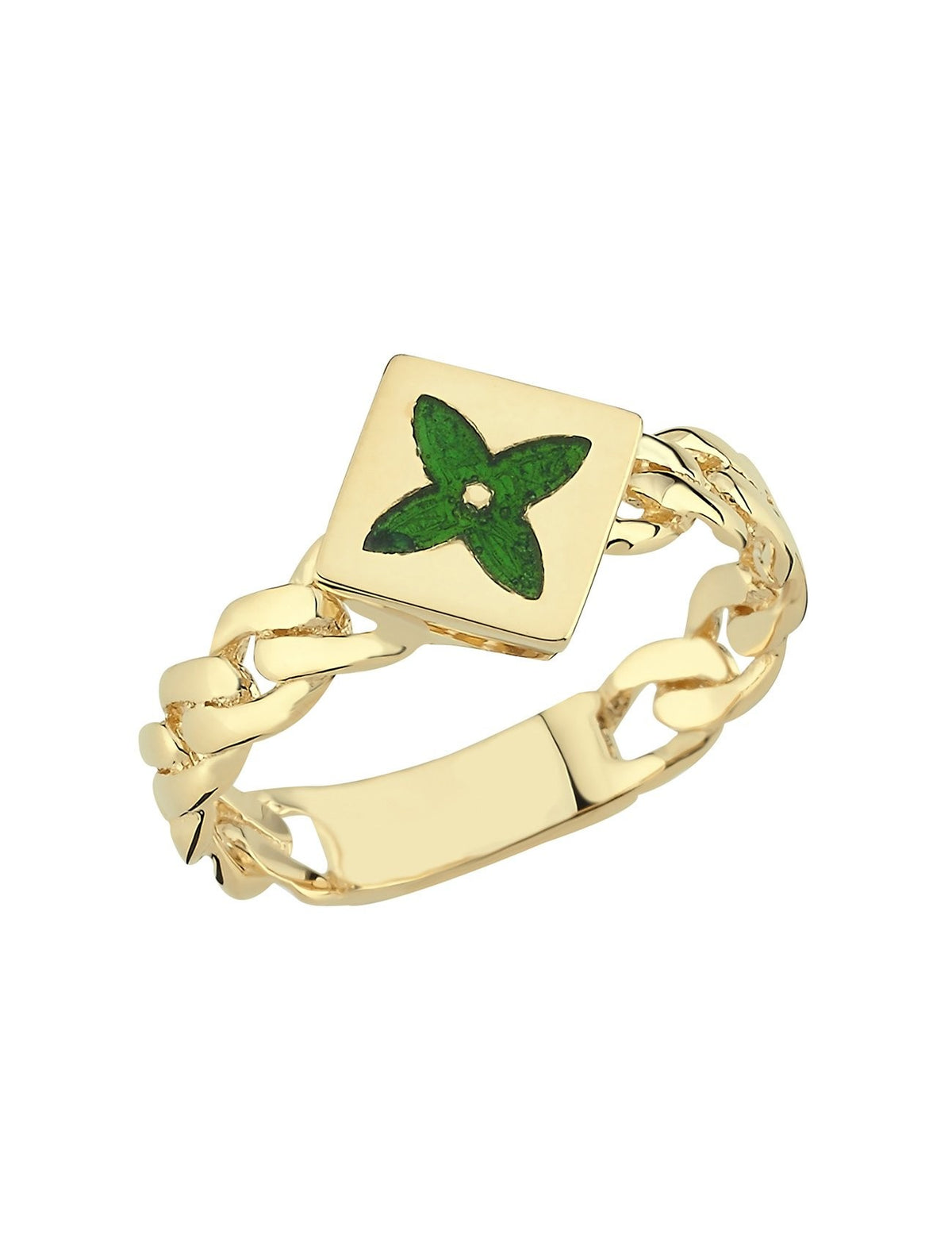 Clover Patterned Gold Ring