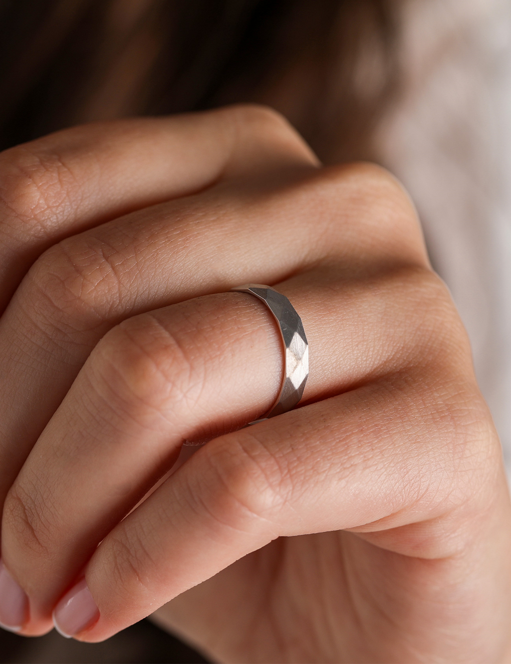 White Gold Wedding Band 4mm