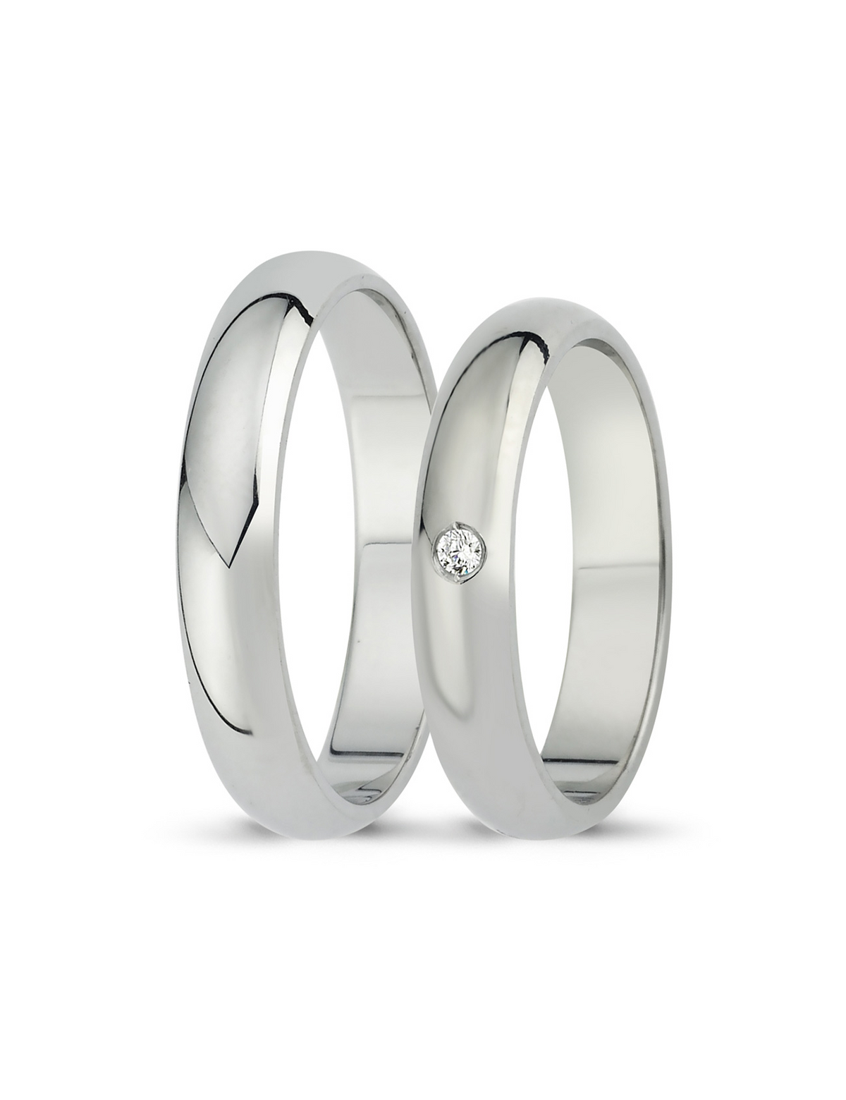 White Gold Wedding Band 4mm Main image