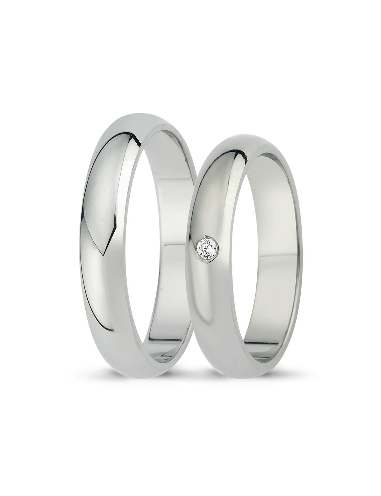 White Gold Wedding Band 4mm