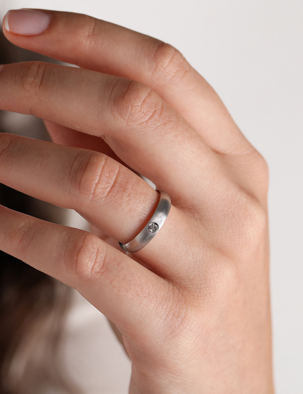 White Gold Wedding Band 4mm