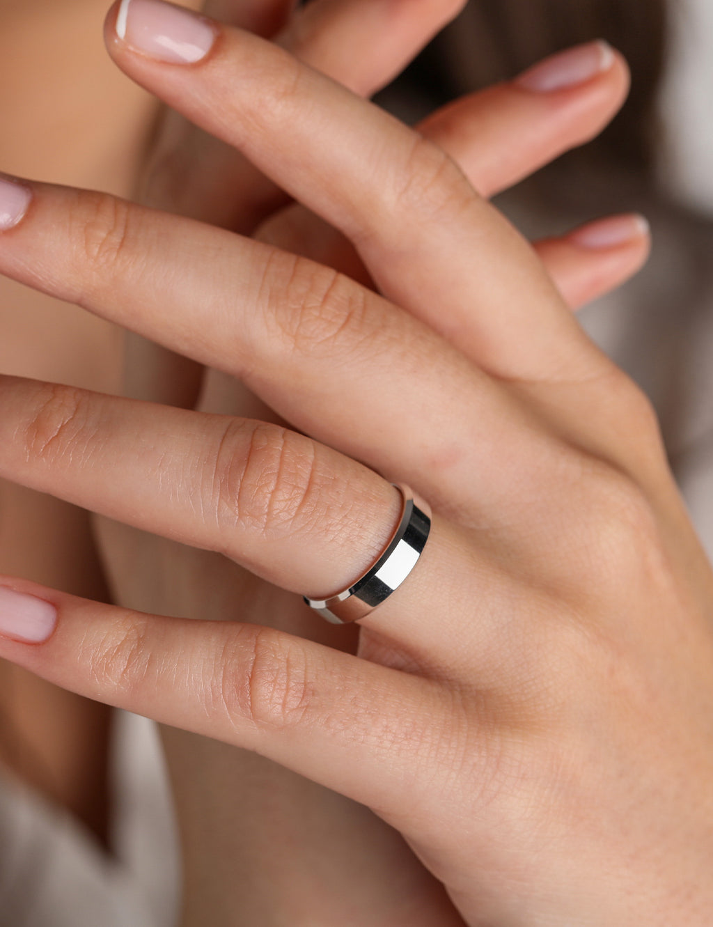 White Gold Wedding Band 5mm