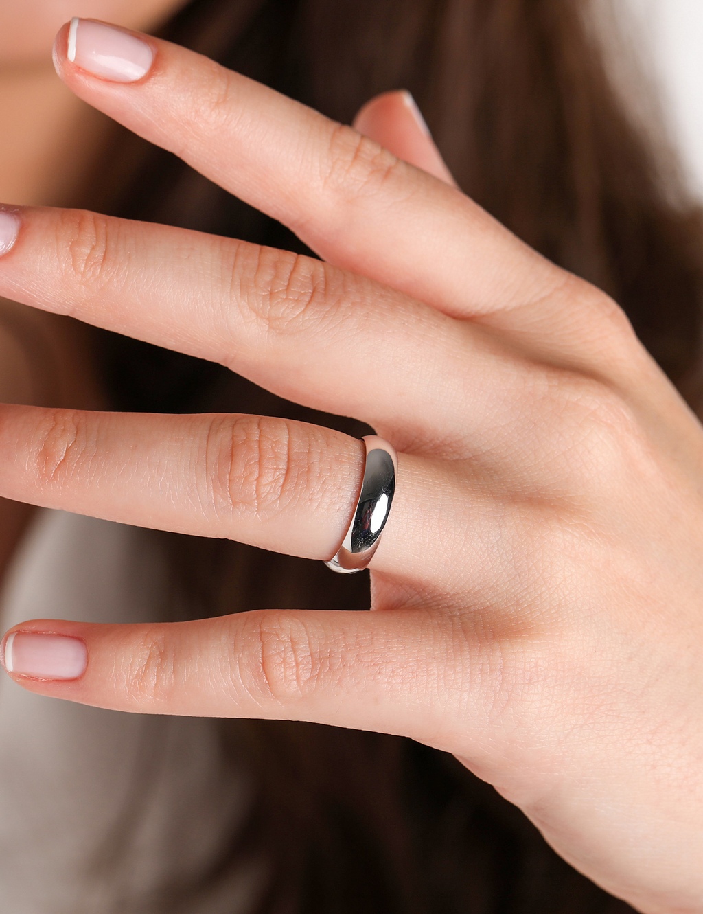 White Gold Wedding Band 5mm