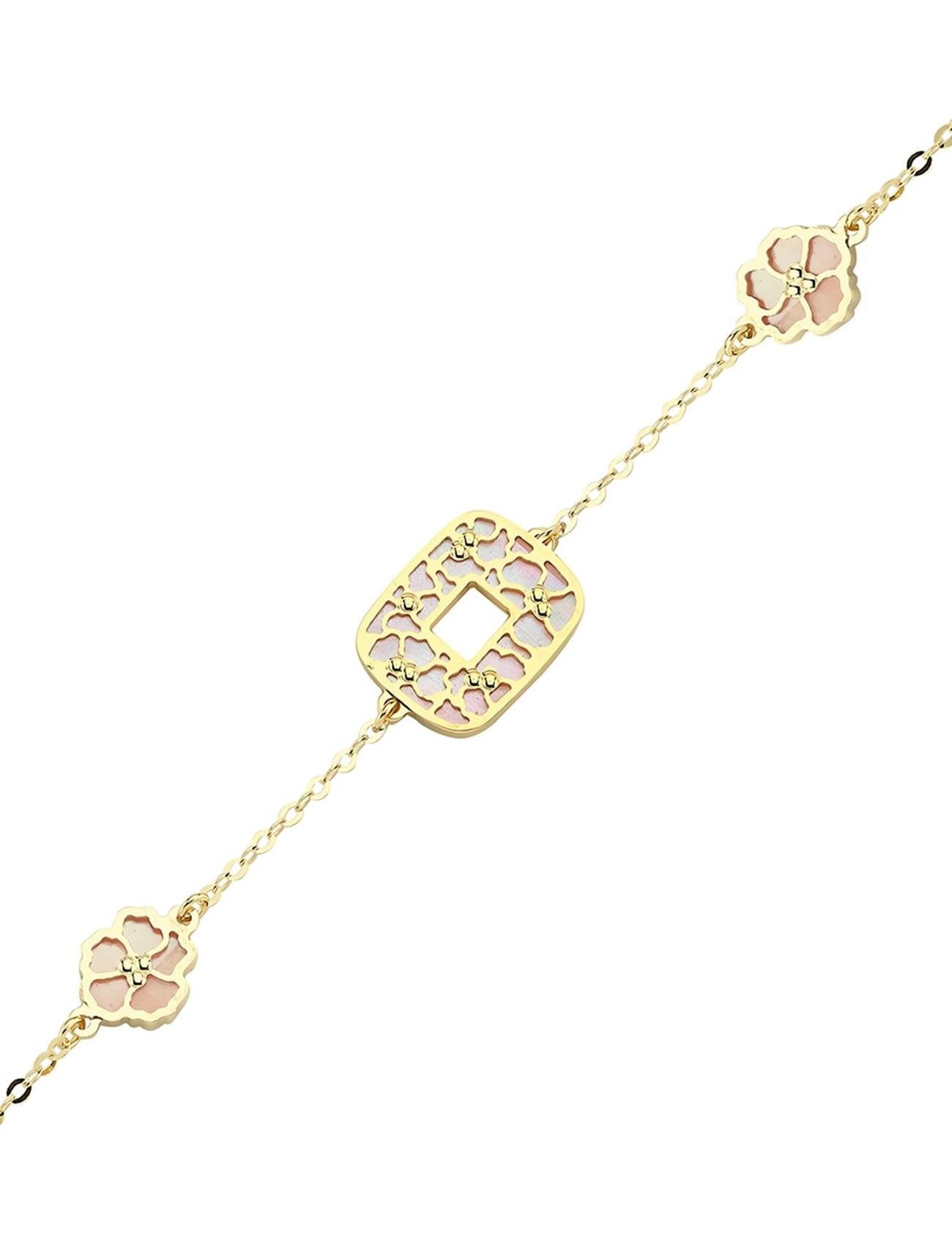 Reversible Pink White Mother-of-Pearl Gold Bracelet Main image