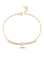 14K Modern Fivegen Gold Bracelet