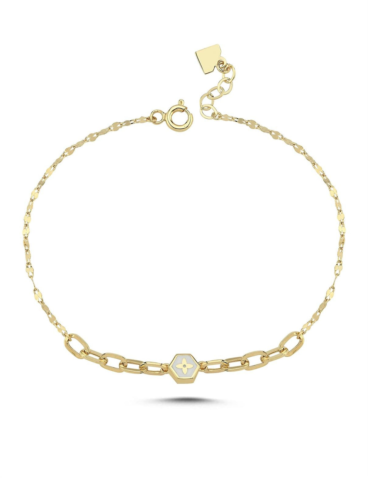 14K Modern Fivegen Gold Bracelet