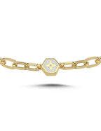 14K Modern Fivegen Gold Bracelet