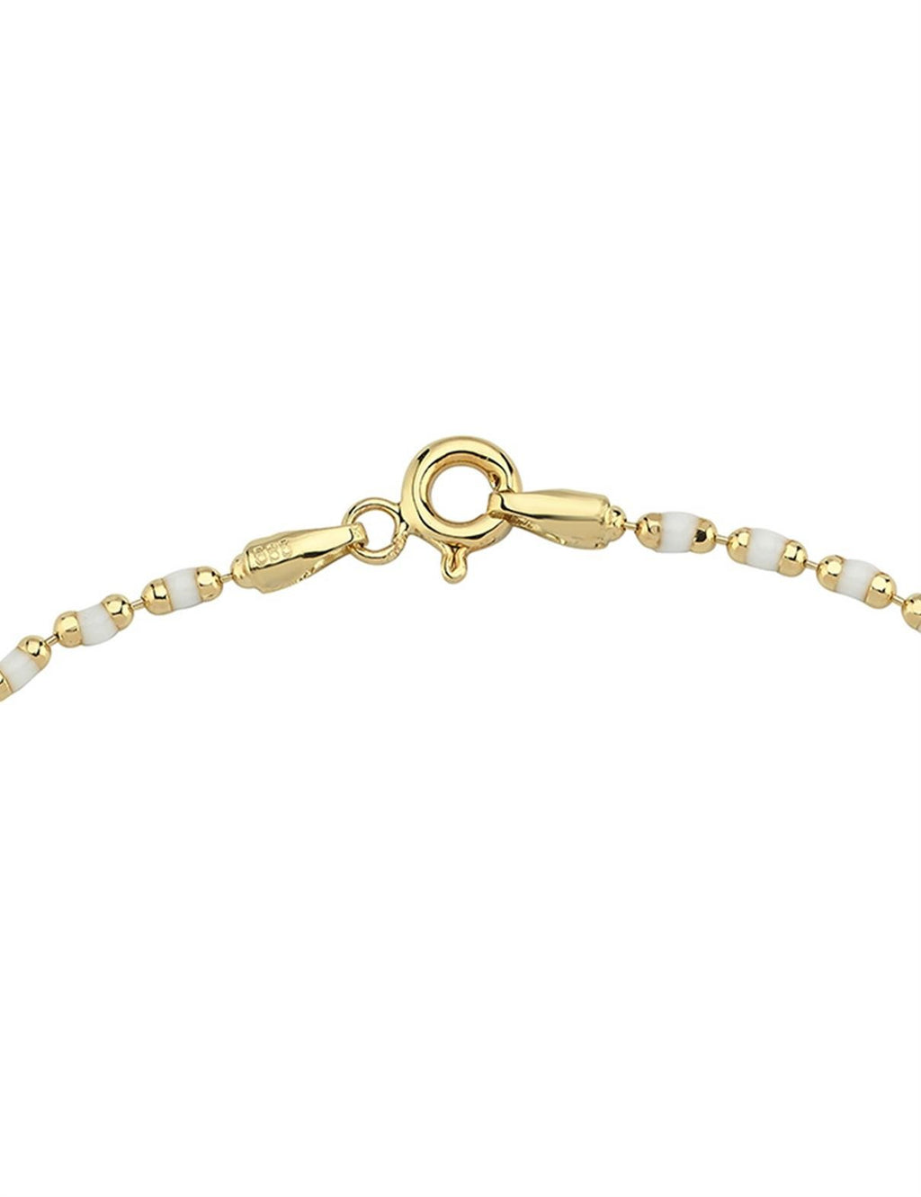 White Enamel Gold Bracelet