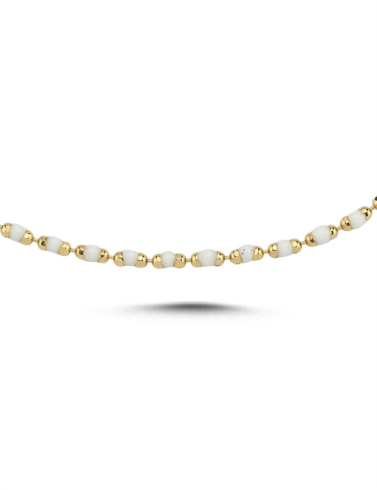 White Enamel Gold Bracelet