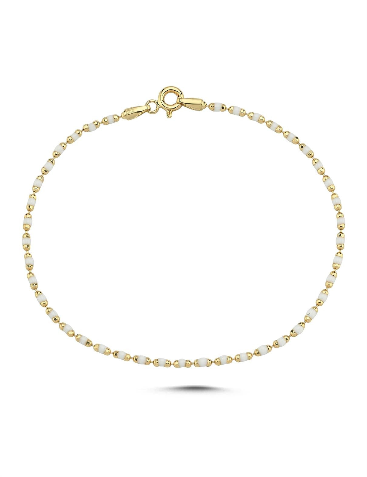 White Enamel Gold Bracelet Main image