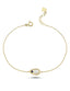 Blue White Stone-Set Gold Bracelet
