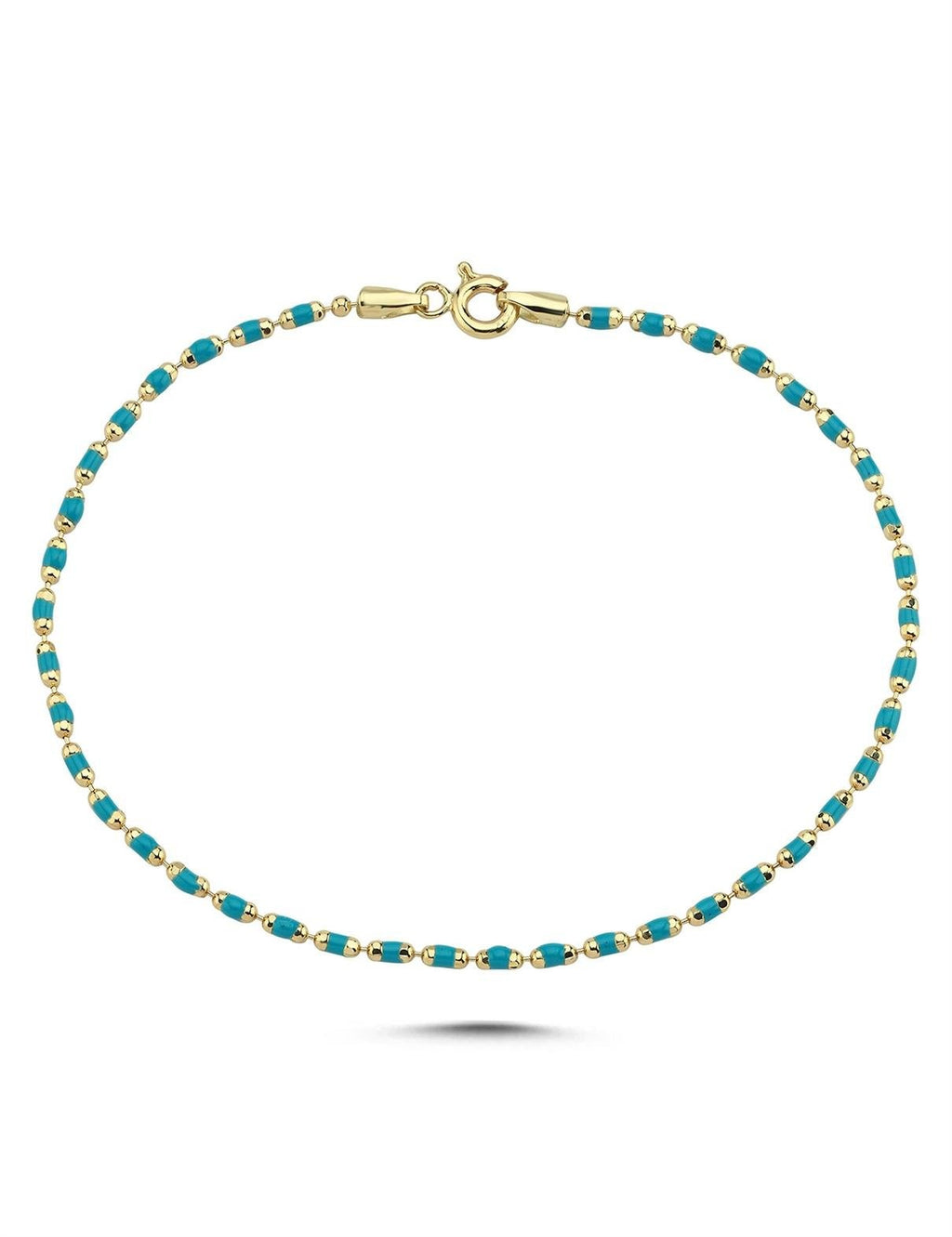 Turquoise Enamel Gold Bracelet