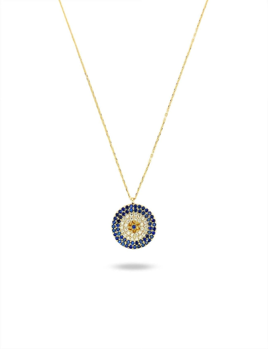 Evil Eye Stone-Set Gold Necklace