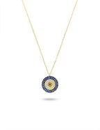 Evil Eye Stone-Set Gold Necklace