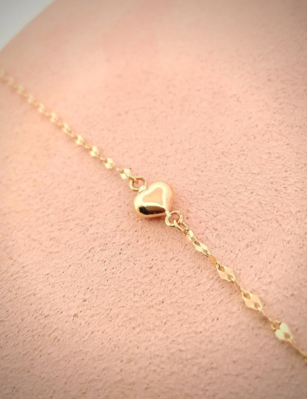 14K Gold Boomerang Heart Bracelet