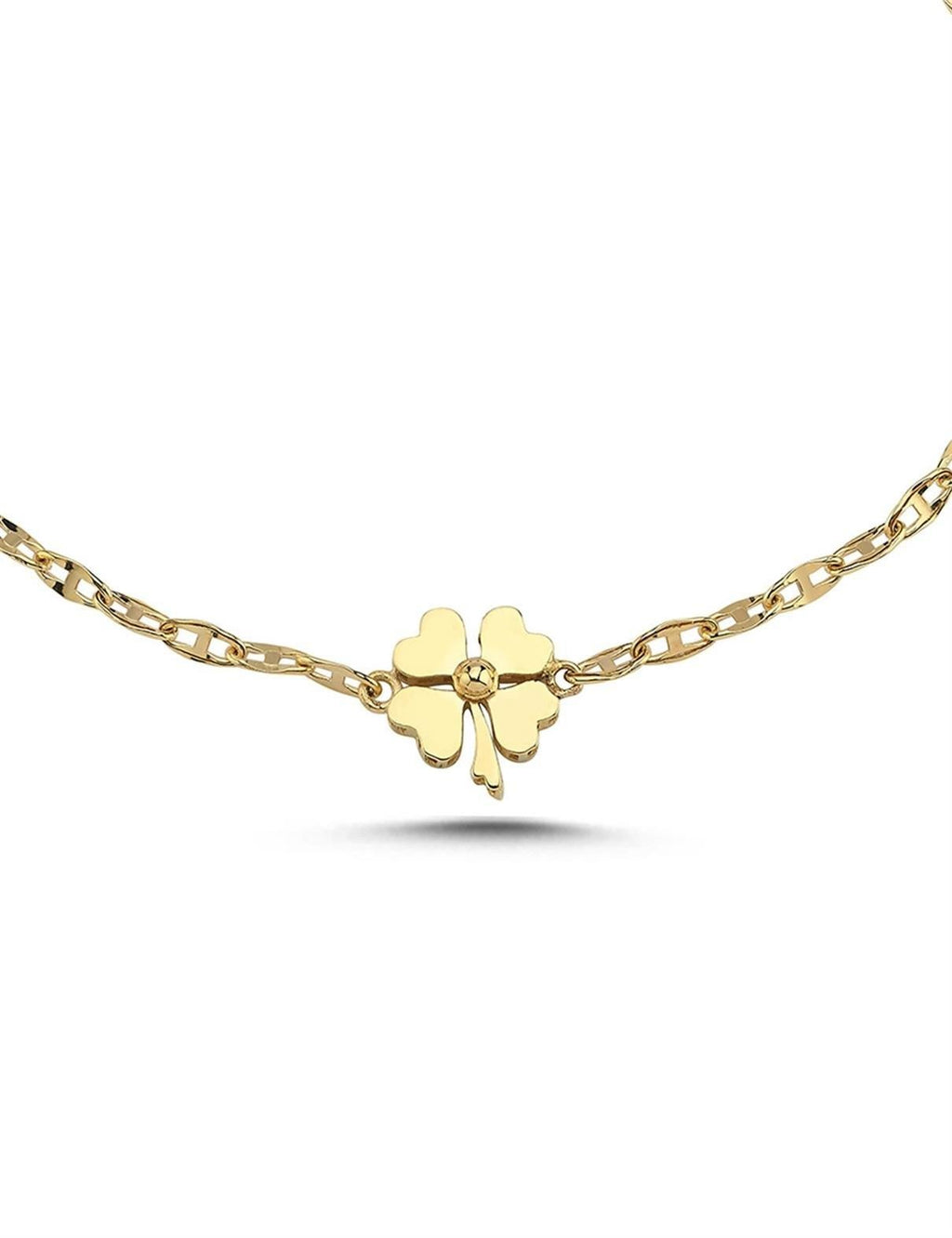 14K Chain Clover Gold Bracelet