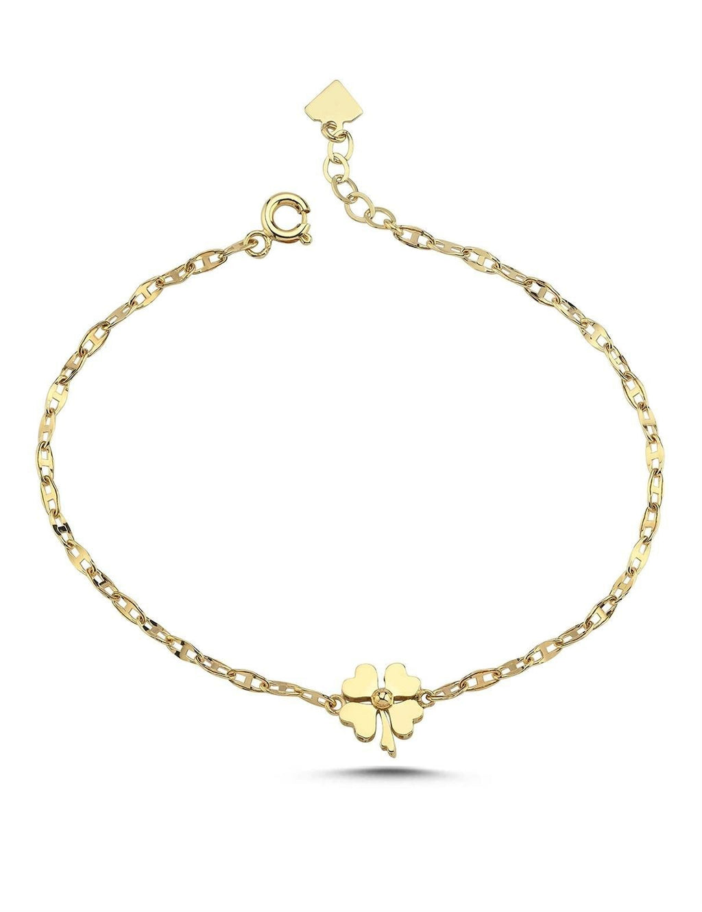 14K Chain Clover Gold Bracelet