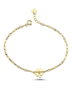 14K Chain Clover Gold Bracelet