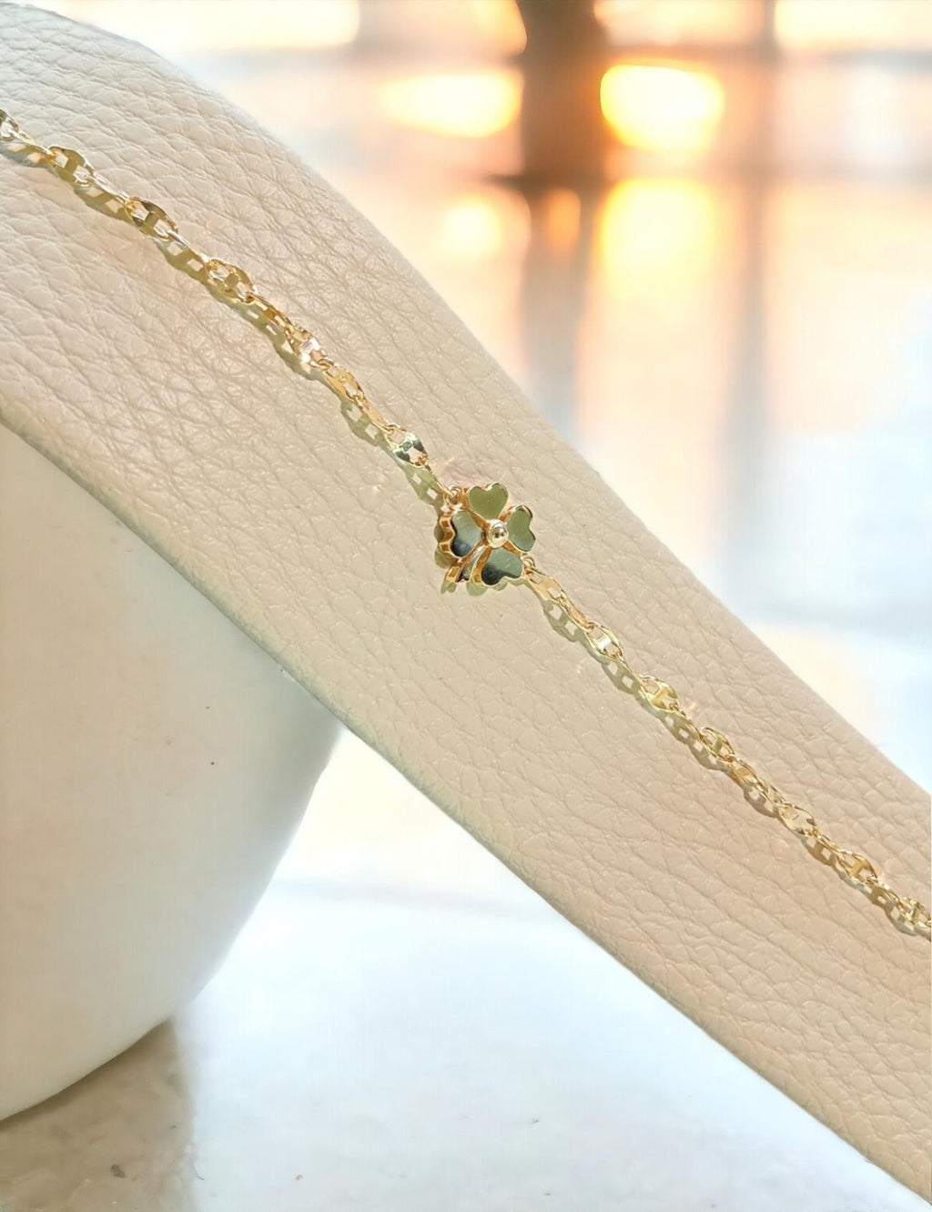 14K Chain Clover Gold Bracelet