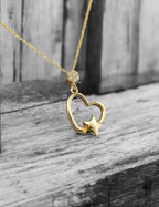 Heart Inner Star Gold Necklace