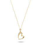 Stone-Set Heart Gold Necklace
