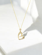 Stone-Set Heart Gold Necklace