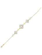 Reversible Pink White Mother-of-Pearl Gold Bracelet