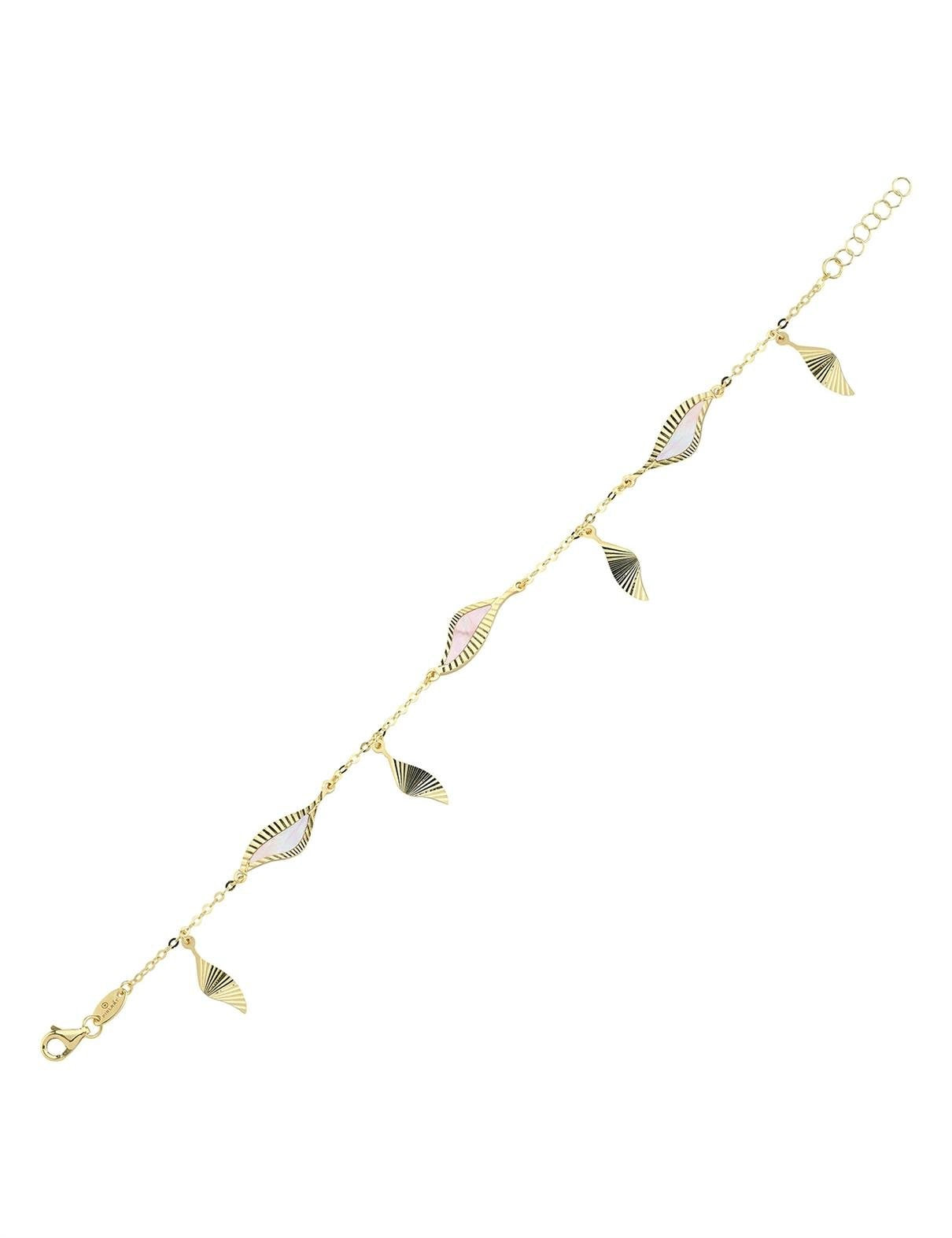 Pink Mother-of-Pearl Gold Bracelet